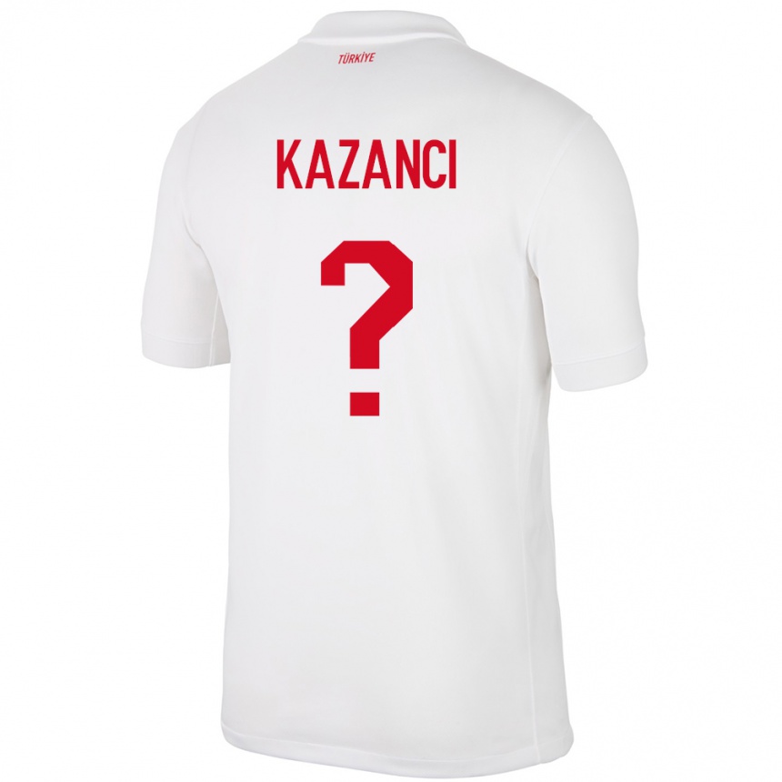 Niño Fútbol Camiseta Turquía Şant Kazancı #0 Blanco 1ª Equipación 24-26 Perú