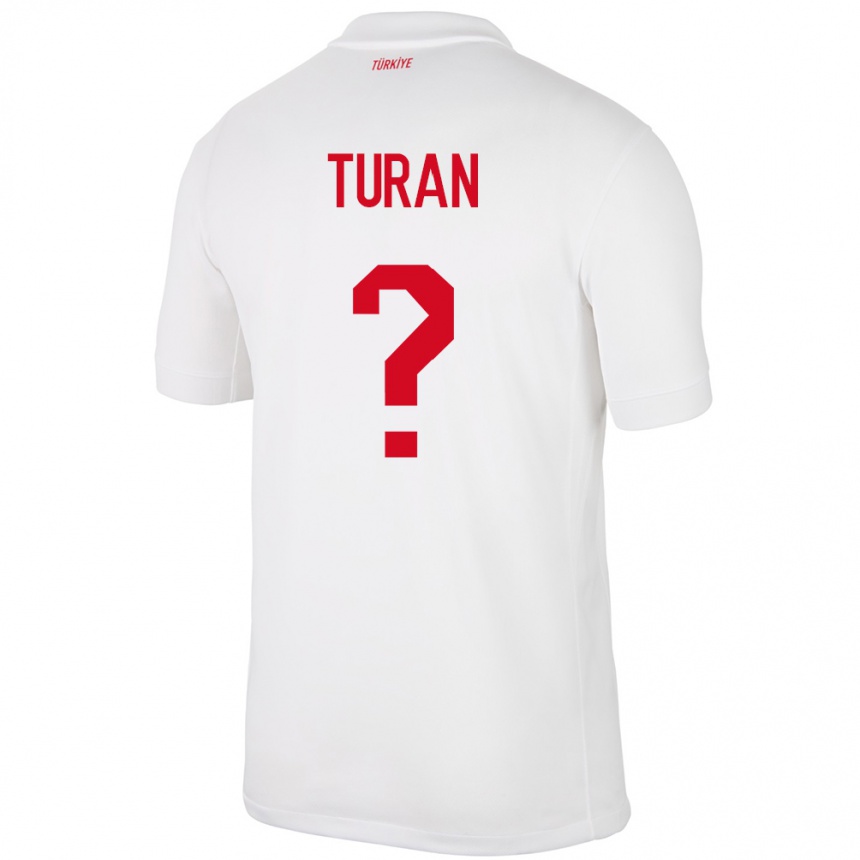 Niño Fútbol Camiseta Turquía Hasan Turan #0 Blanco 1ª Equipación 24-26 Perú