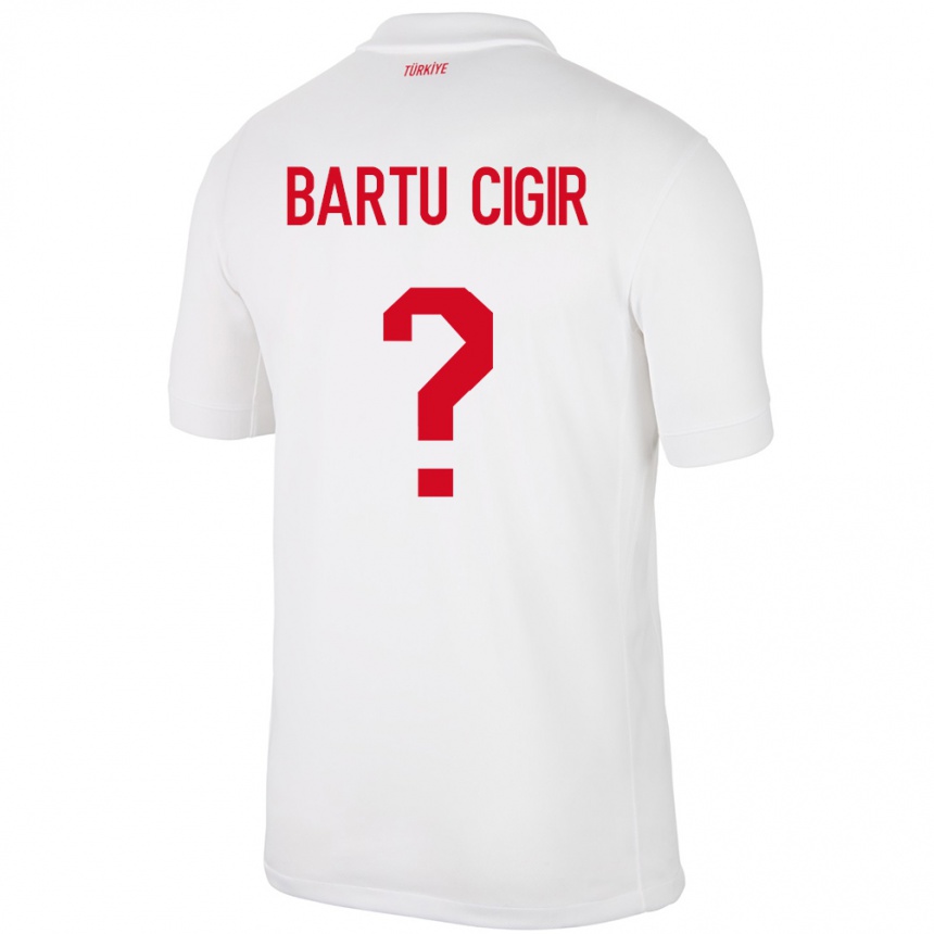 Niño Fútbol Camiseta Turquía Can Bartu Çığır #0 Blanco 1ª Equipación 24-26 Perú