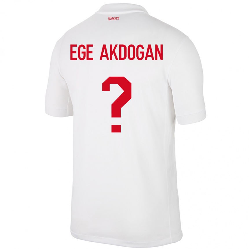 Niño Fútbol Camiseta Turquía Hasan Ege Akdoğan #0 Blanco 1ª Equipación 24-26 Perú