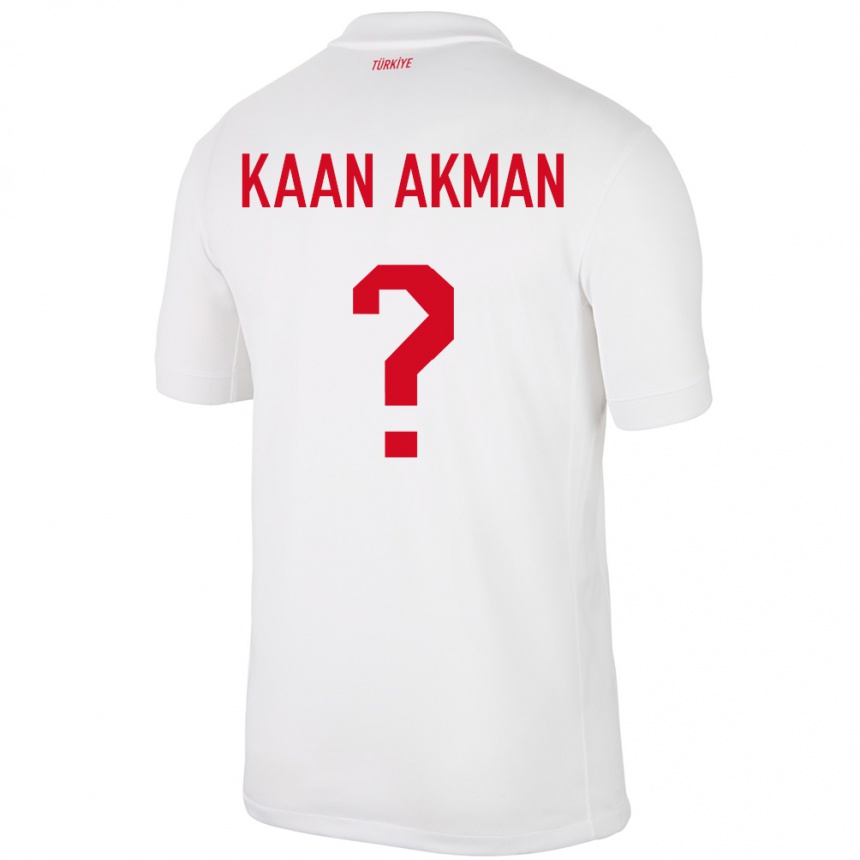 Niño Fútbol Camiseta Turquía Ege Kaan Akman #0 Blanco 1ª Equipación 24-26 Perú