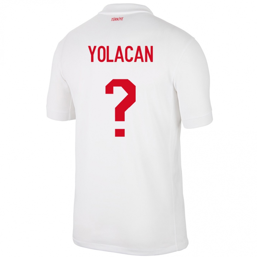 Niño Fútbol Camiseta Turquía Baran Yolaçan #0 Blanco 1ª Equipación 24-26 Perú