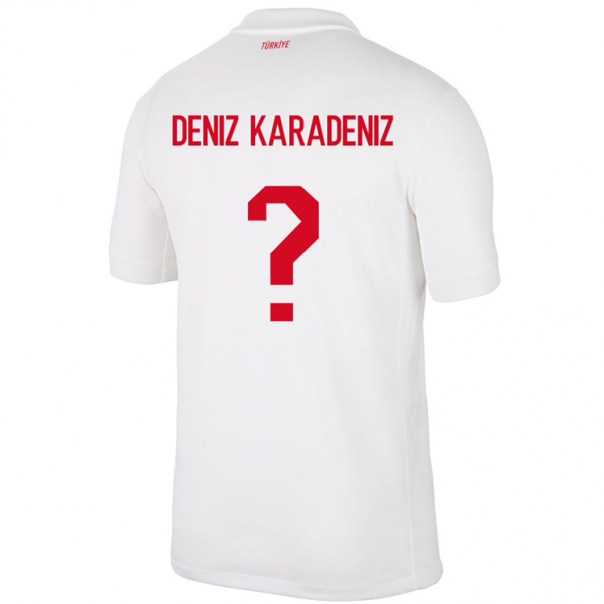 Niño Fútbol Camiseta Turquía Mustafa Deniz Karadeniz #0 Blanco 1ª Equipación 24-26 Perú