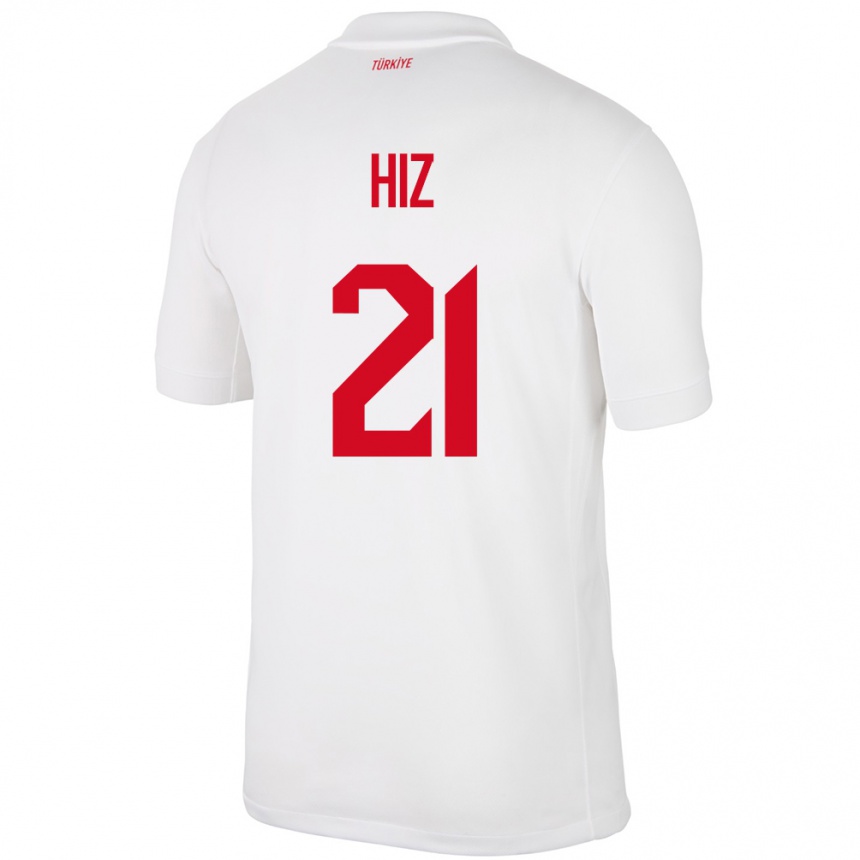 Niño Fútbol Camiseta Turquía Gülbin Hız #21 Blanco 1ª Equipación 24-26 Perú