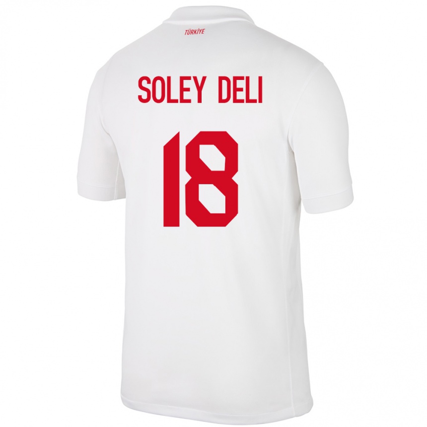 Niño Fútbol Camiseta Turquía Dilara Soley Deli #18 Blanco 1ª Equipación 24-26 Perú