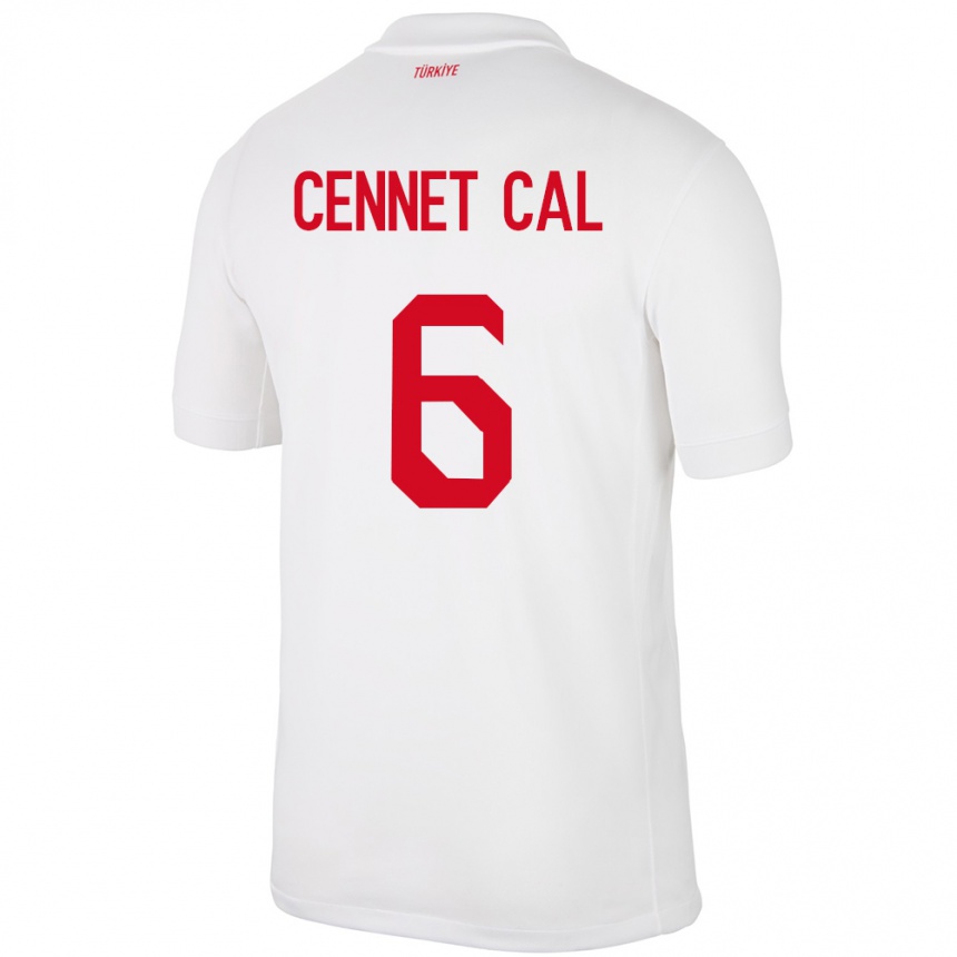 Niño Fútbol Camiseta Turquía Meryem Cennet Çal #6 Blanco 1ª Equipación 24-26 Perú