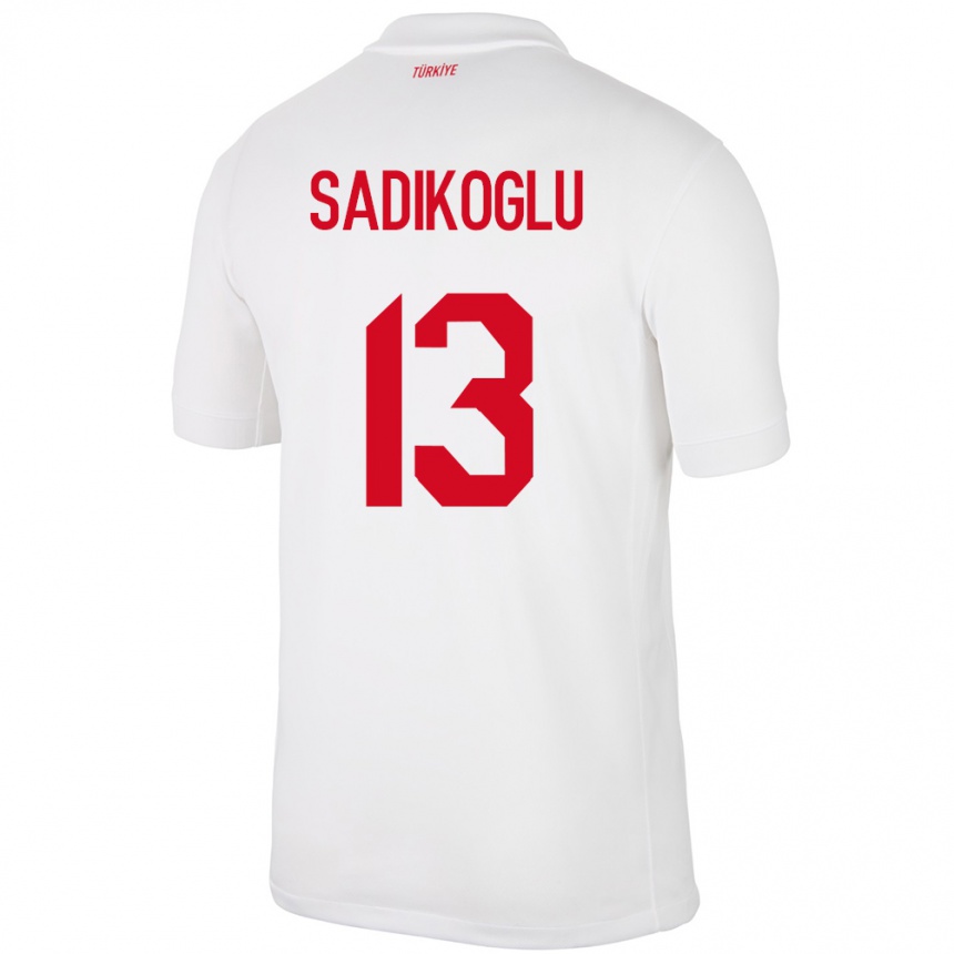 Niño Fútbol Camiseta Turquía Birgül Sadıkoğlu #13 Blanco 1ª Equipación 24-26 Perú