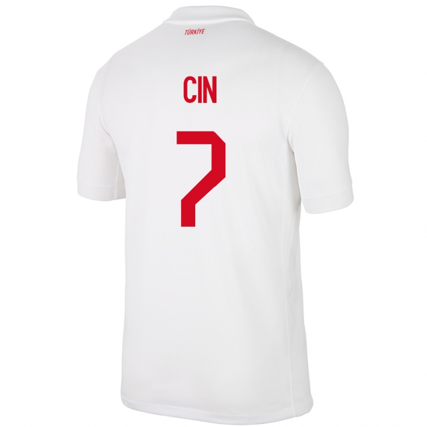 Niño Fútbol Camiseta Turquía Miray Cin #7 Blanco 1ª Equipación 24-26 Perú