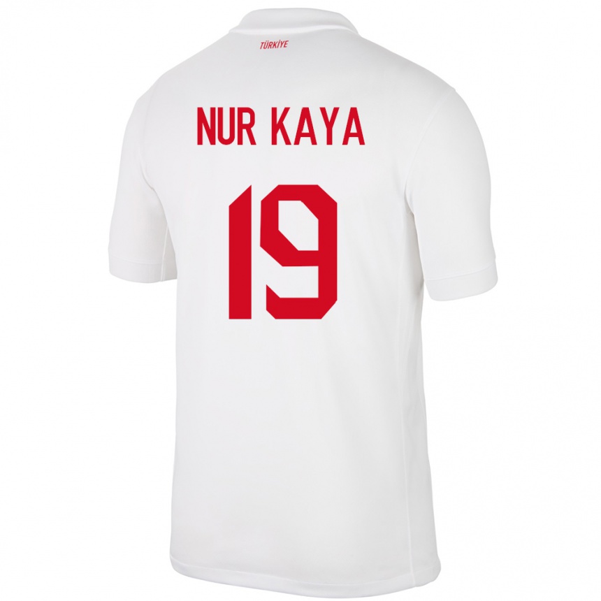 Niño Fútbol Camiseta Turquía Cansu Nur Kaya #19 Blanco 1ª Equipación 24-26 Perú