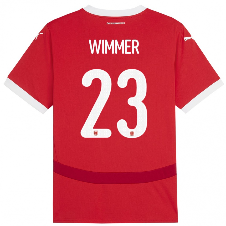 Niño Fútbol Camiseta Austria Patrick Wimmer #23 Rojo 1ª Equipación 24-26 Perú