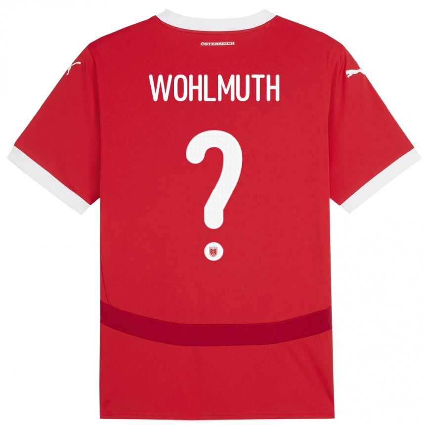 Niño Fútbol Camiseta Austria Fabian Wohlmuth #0 Rojo 1ª Equipación 24-26 Perú