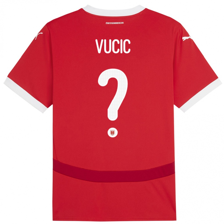 Niño Fútbol Camiseta Austria Romeo Vucic #0 Rojo 1ª Equipación 24-26 Perú