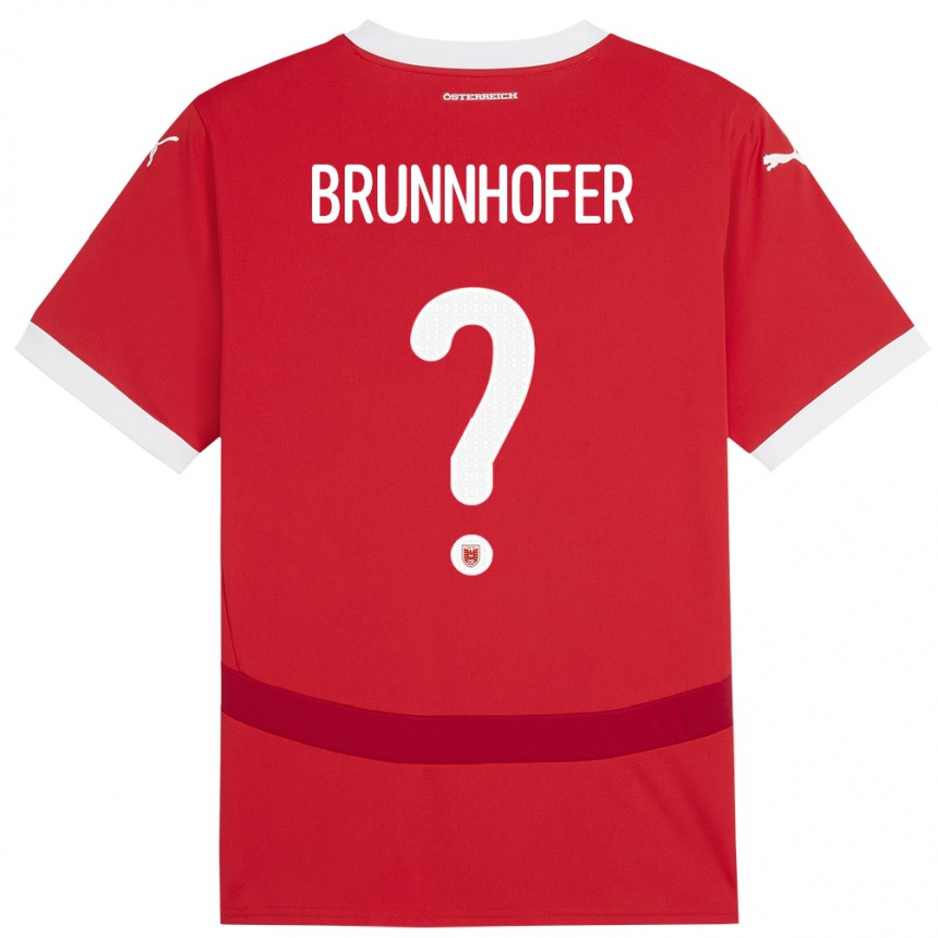 Niño Fútbol Camiseta Austria Jakob Brunnhofer #0 Rojo 1ª Equipación 24-26 Perú