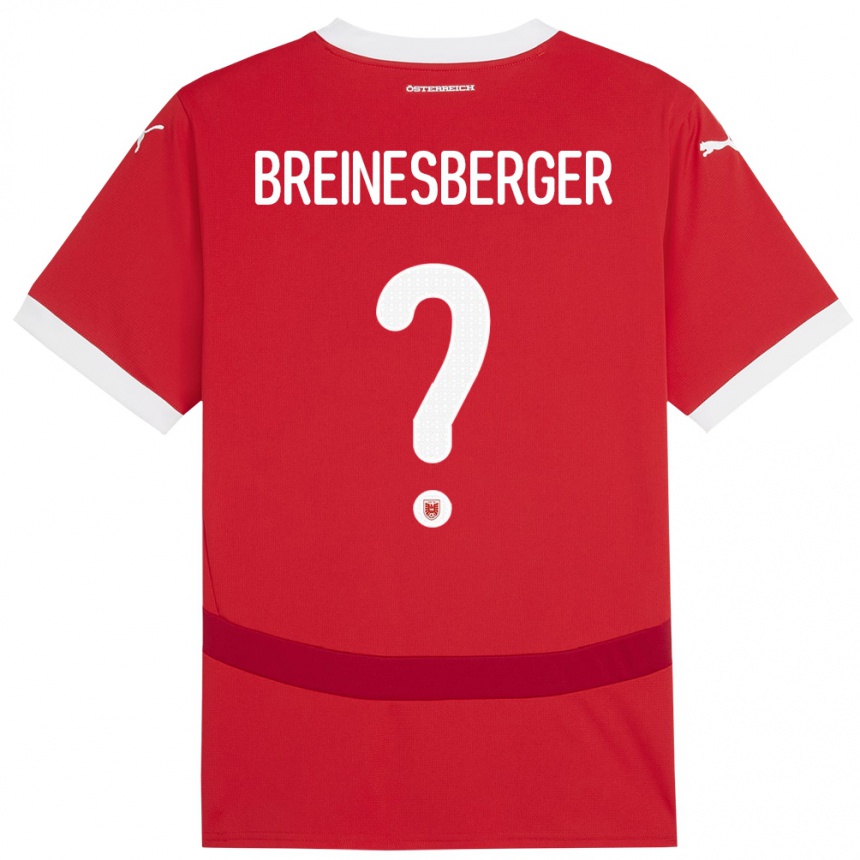 Niño Fútbol Camiseta Austria Christoph Breinesberger #0 Rojo 1ª Equipación 24-26 Perú