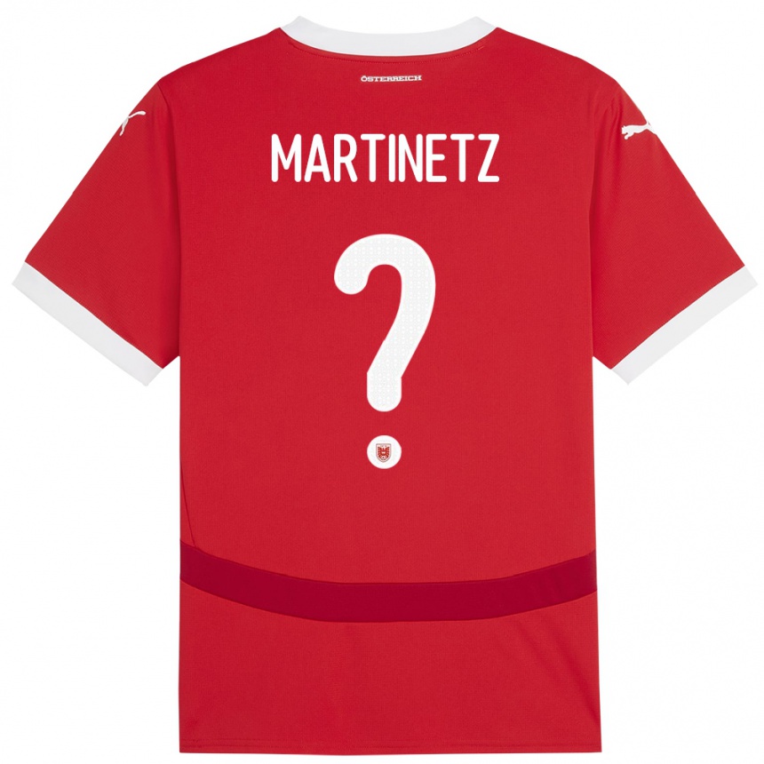 Niño Fútbol Camiseta Austria Gregor Martinetz #0 Rojo 1ª Equipación 24-26 Perú