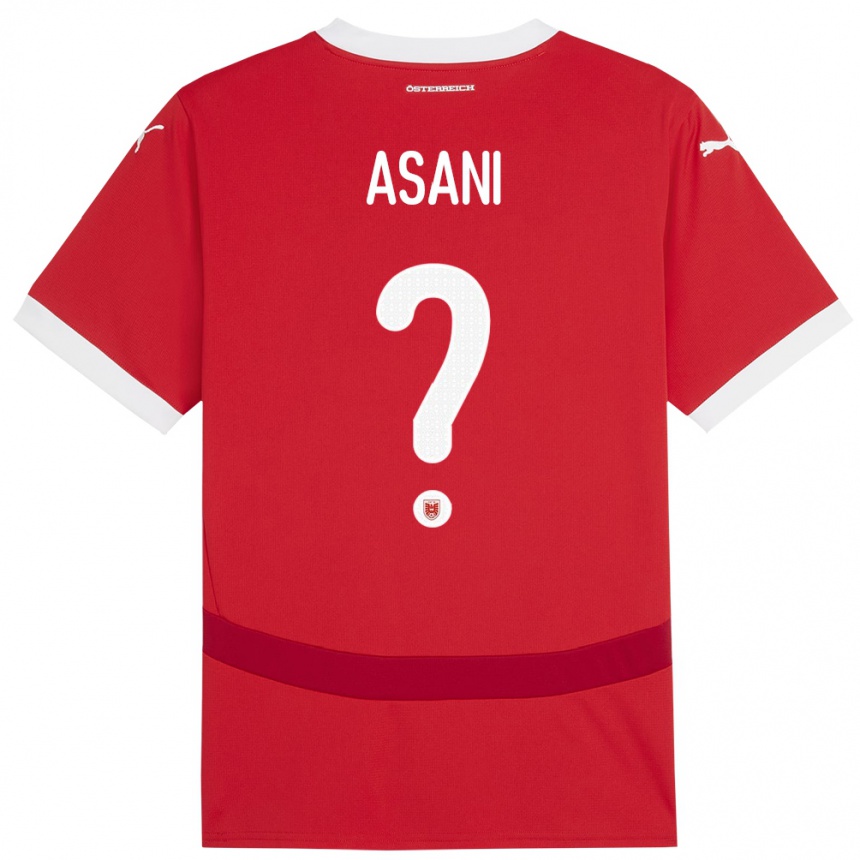 Niño Fútbol Camiseta Austria Amir Asani #0 Rojo 1ª Equipación 24-26 Perú