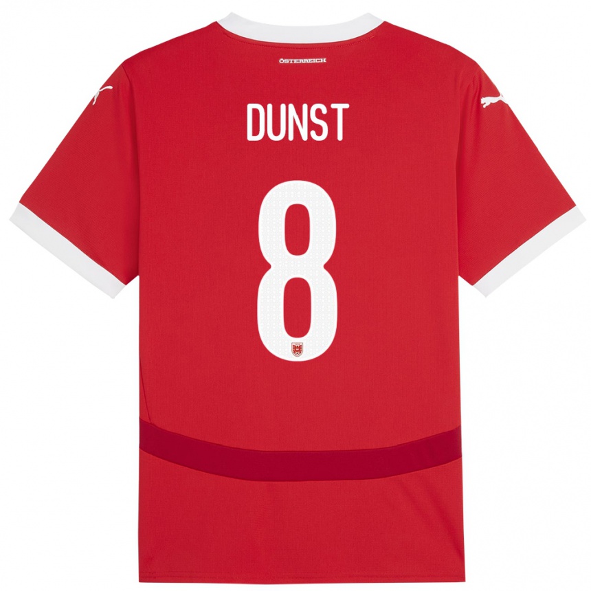 Niño Fútbol Camiseta Austria Barbara Dunst #8 Rojo 1ª Equipación 24-26 Perú