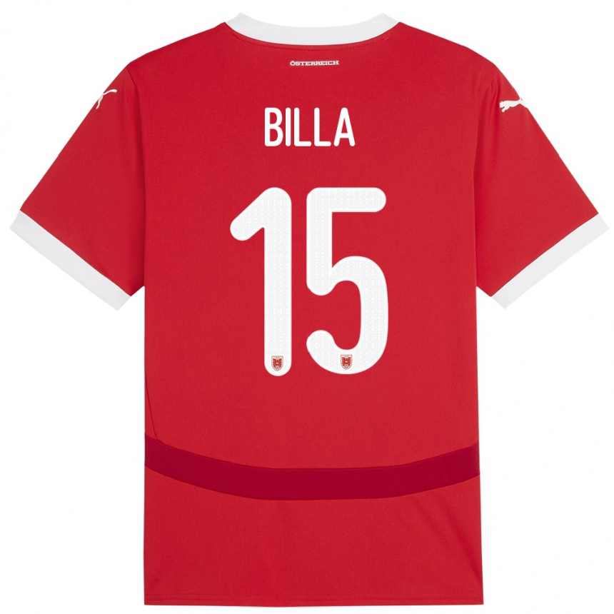 Niño Fútbol Camiseta Austria Nicole Billa #15 Rojo 1ª Equipación 24-26 Perú