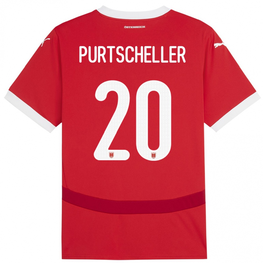 Niño Fútbol Camiseta Austria Lilli Purtscheller #20 Rojo 1ª Equipación 24-26 Perú