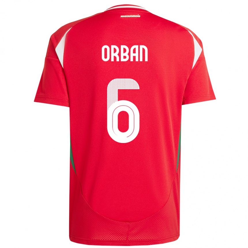 Niño Fútbol Camiseta Hungría Willi Orbán #6 Rojo 1ª Equipación 24-26 Perú