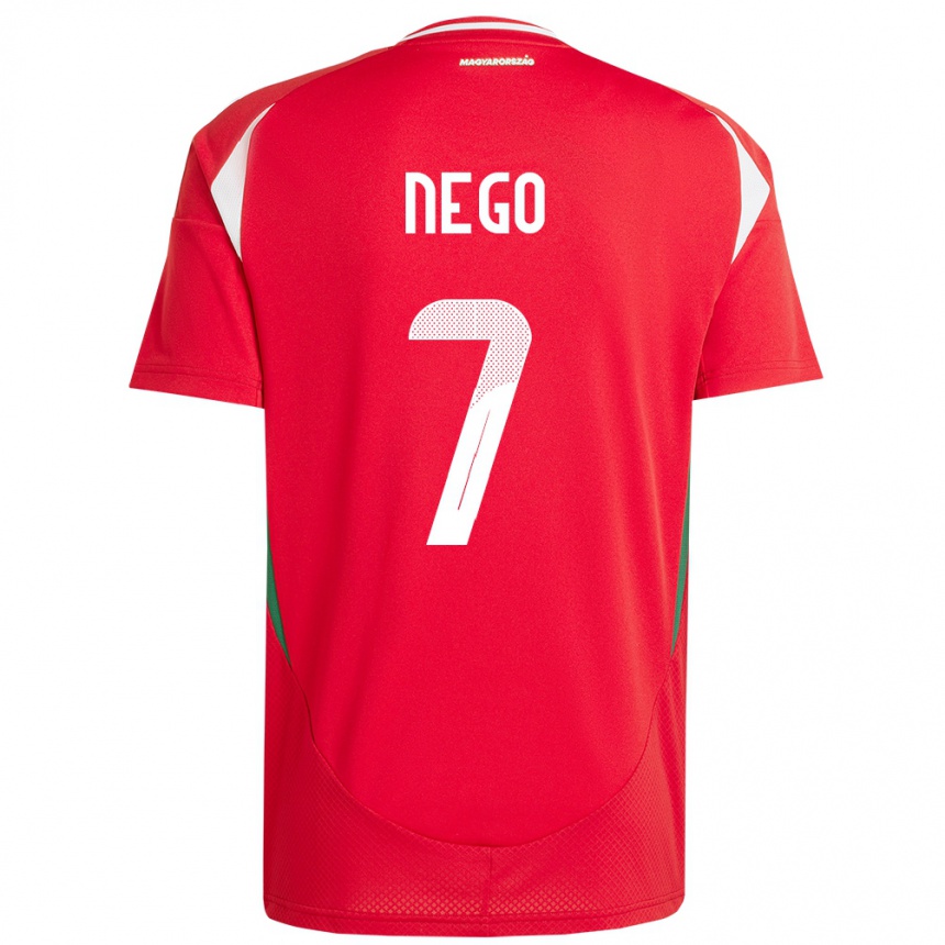 Niño Fútbol Camiseta Hungría Loïc Nego #7 Rojo 1ª Equipación 24-26 Perú