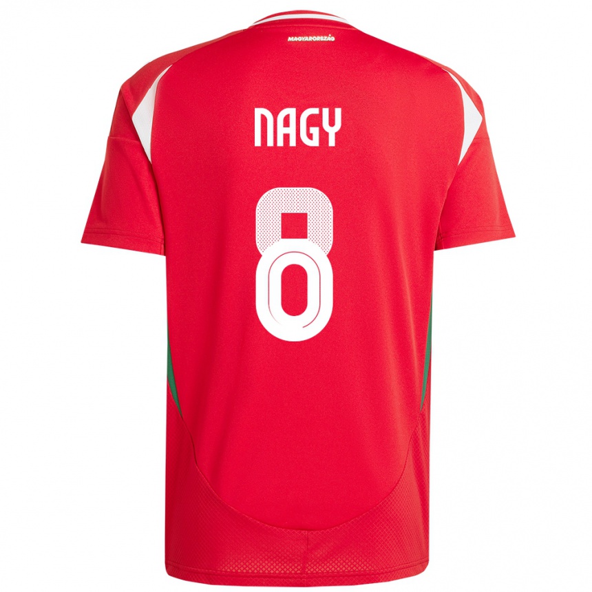 Niño Fútbol Camiseta Hungría Ádám Nagy #8 Rojo 1ª Equipación 24-26 Perú