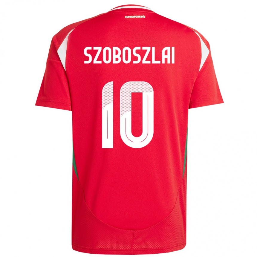 Niño Fútbol Camiseta Hungría Dominik Szoboszlai #10 Rojo 1ª Equipación 24-26 Perú