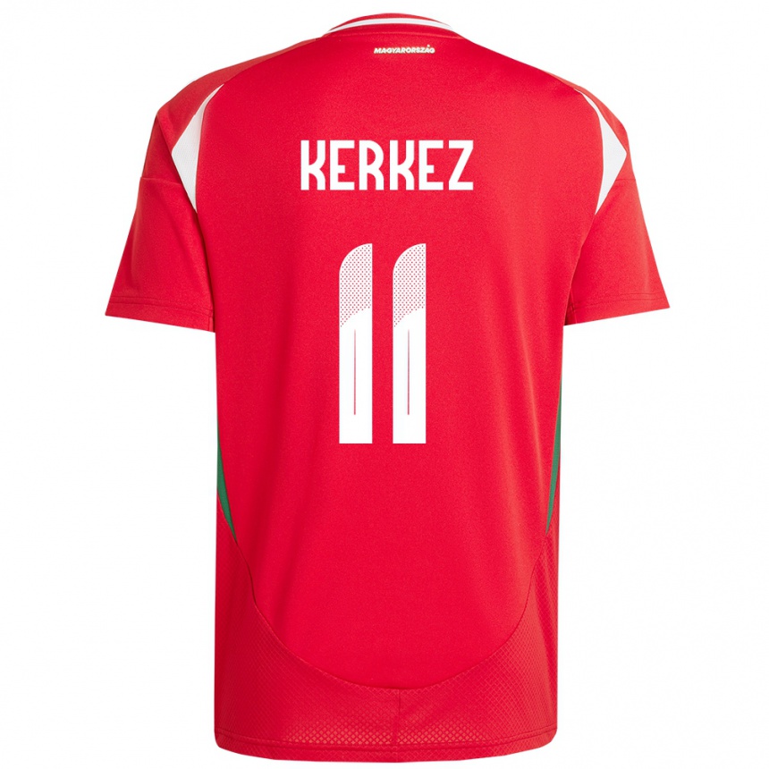 Niño Fútbol Camiseta Hungría Milos Kerkez #11 Rojo 1ª Equipación 24-26 Perú