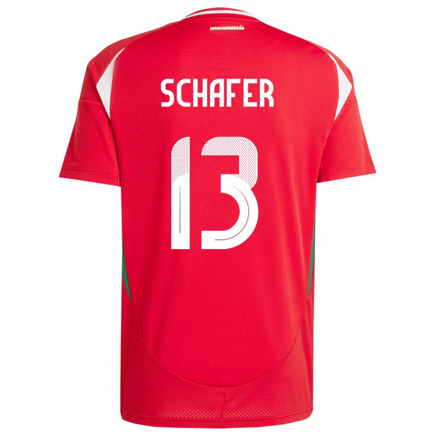 Niño Fútbol Camiseta Hungría András Schäfer #13 Rojo 1ª Equipación 24-26 Perú