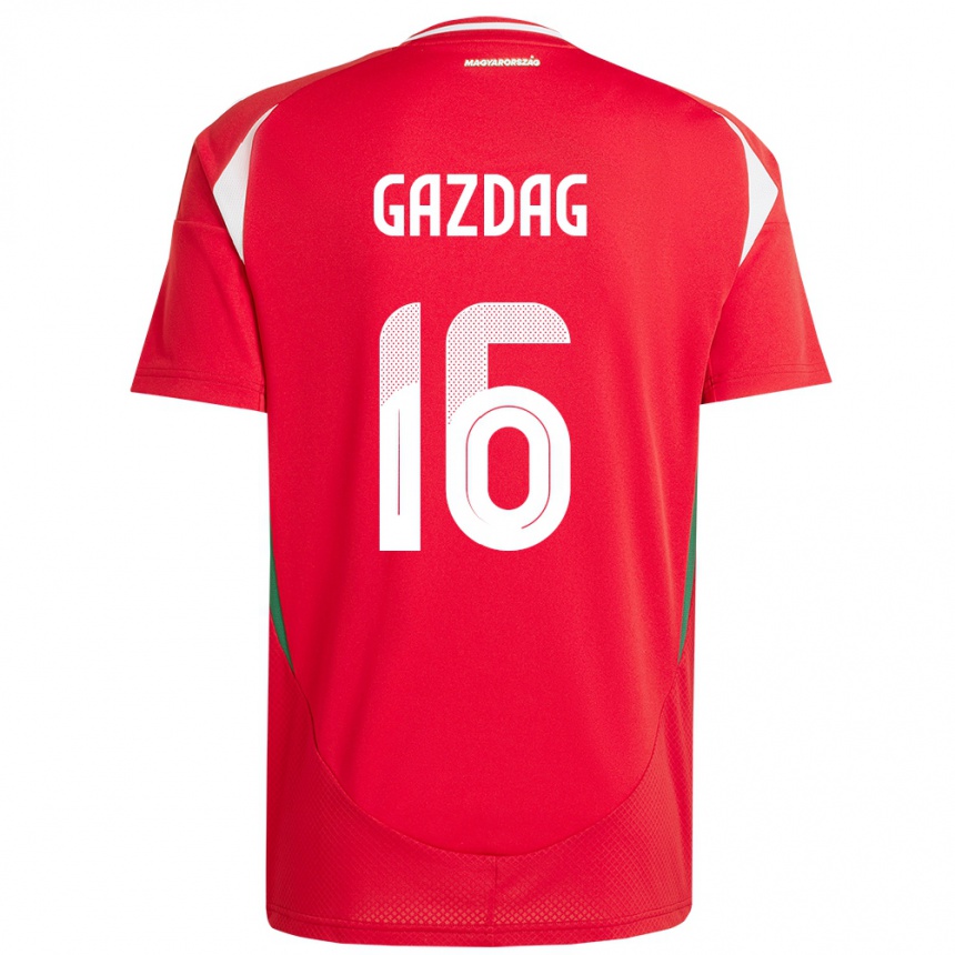 Niño Fútbol Camiseta Hungría Dániel Gazdag #16 Rojo 1ª Equipación 24-26 Perú