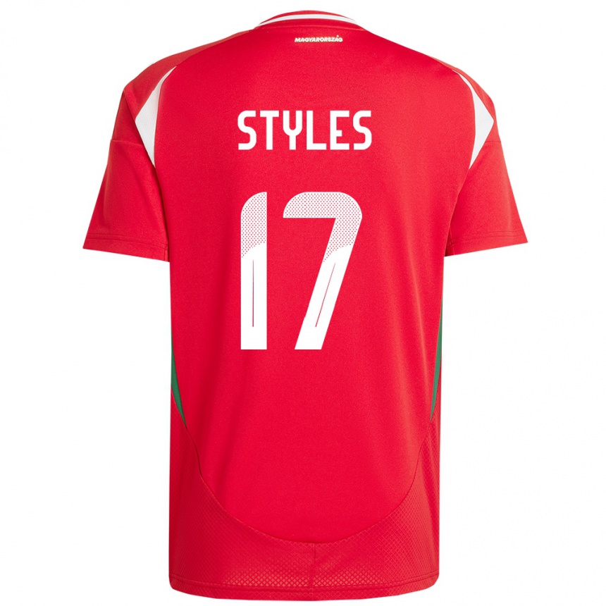 Niño Fútbol Camiseta Hungría Callum Styles #17 Rojo 1ª Equipación 24-26 Perú