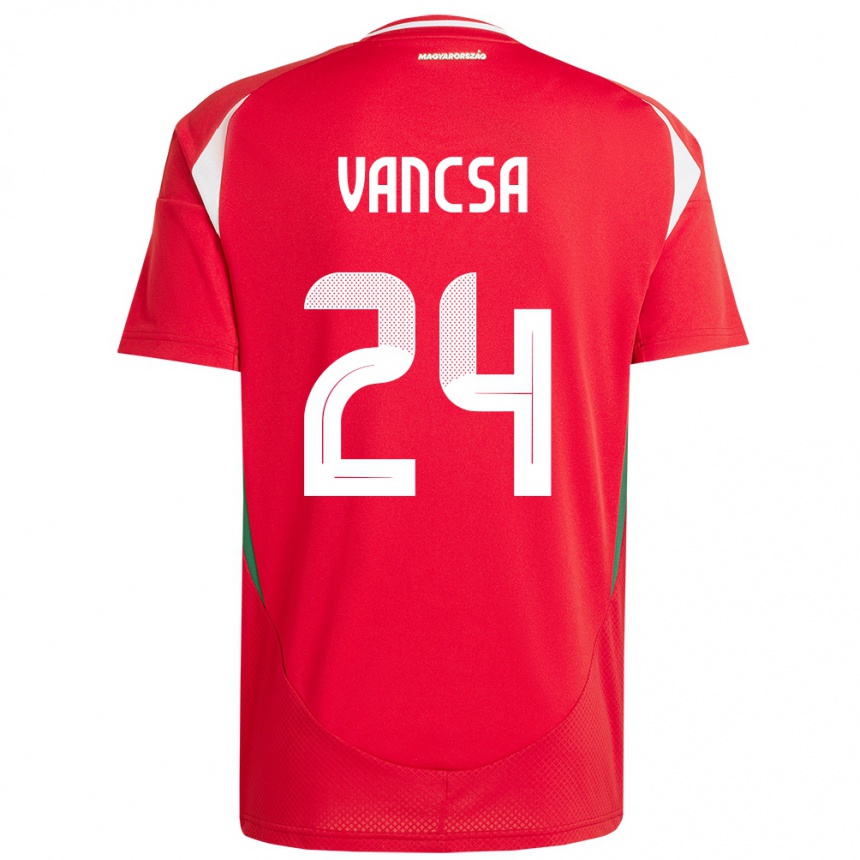 Niño Fútbol Camiseta Hungría Zalán Vancsa #24 Rojo 1ª Equipación 24-26 Perú