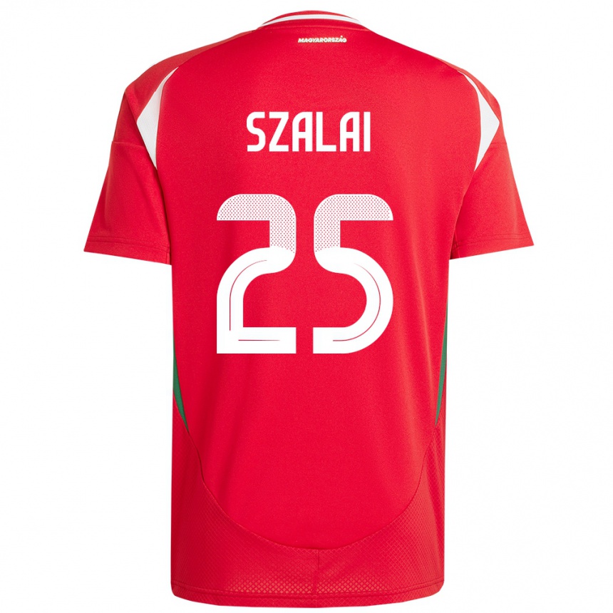 Niño Fútbol Camiseta Hungría Gábor Szalai #25 Rojo 1ª Equipación 24-26 Perú