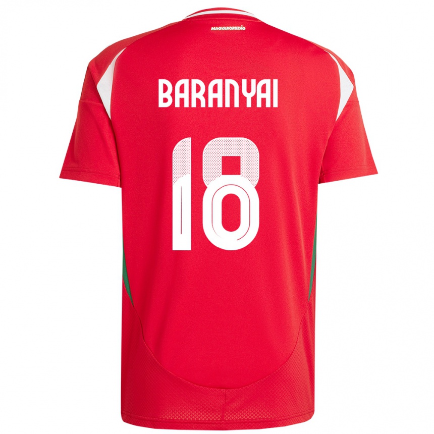 Niño Fútbol Camiseta Hungría Nimród Baranyai #18 Rojo 1ª Equipación 24-26 Perú