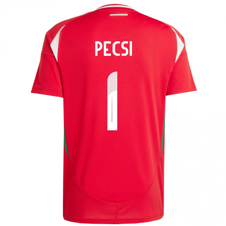 Niño Fútbol Camiseta Hungría Ármin Pécsi #1 Rojo 1ª Equipación 24-26 Perú