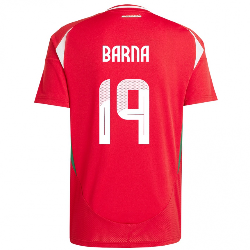 Niño Fútbol Camiseta Hungría Daniel Barna #19 Rojo 1ª Equipación 24-26 Perú