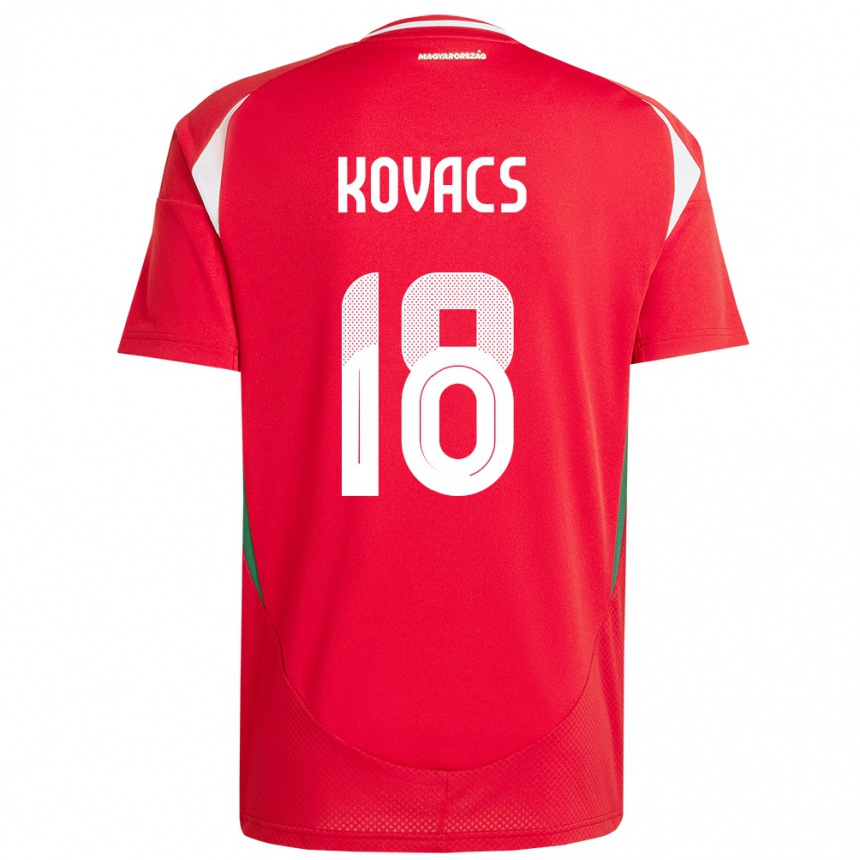 Niño Fútbol Camiseta Hungría Laura Kovács #18 Rojo 1ª Equipación 24-26 Perú