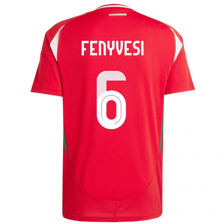 Niño Fútbol Camiseta Hungría Evelin Fenyvesi #6 Rojo 1ª Equipación 24-26 Perú