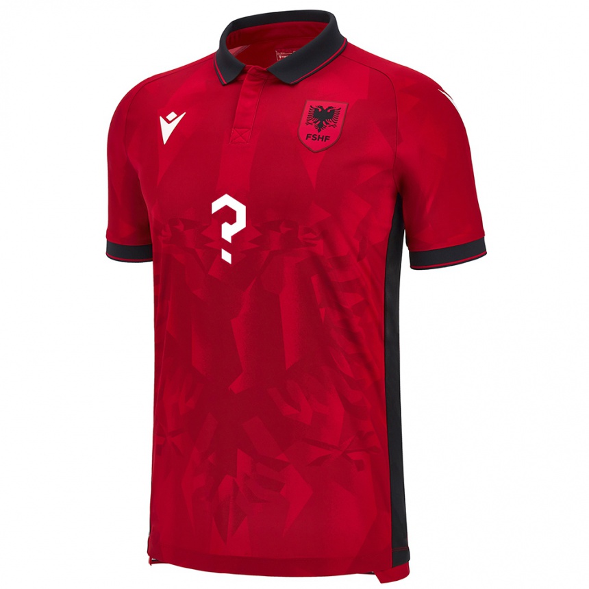 Niño Fútbol Camiseta Albania Su Nombre #0 Rojo 1ª Equipación 24-26 Perú