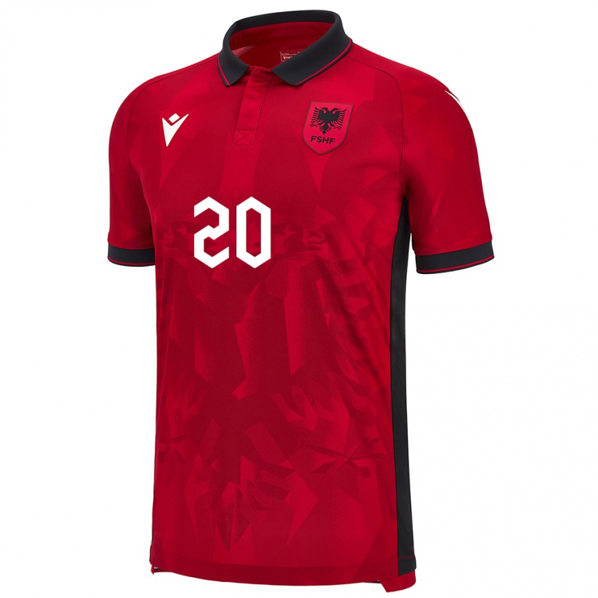 Niño Fútbol Camiseta Albania Kledi Marinaj #20 Rojo 1ª Equipación 24-26 Perú