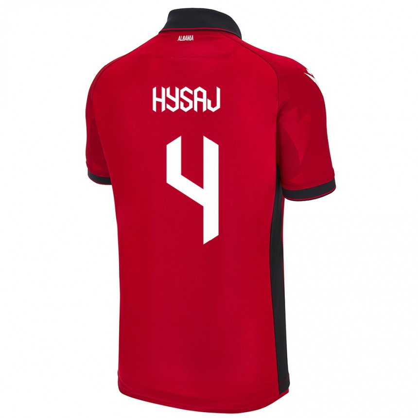 Niño Fútbol Camiseta Albania Elseid Hysaj #4 Rojo 1ª Equipación 24-26 Perú