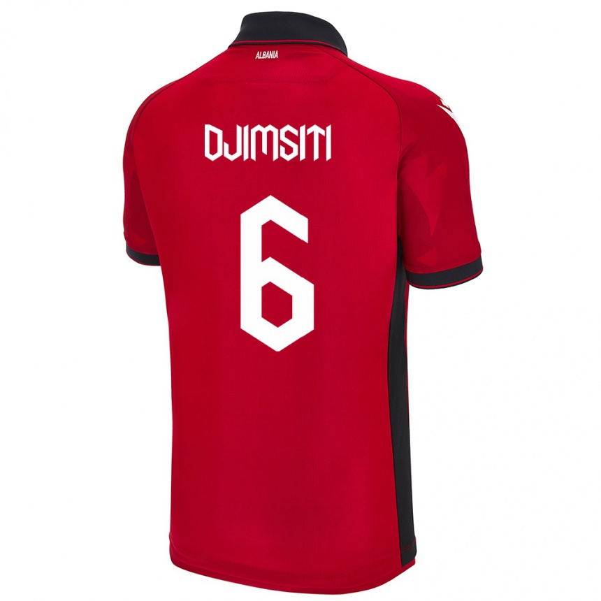 Niño Fútbol Camiseta Albania Berat Djimsiti #6 Rojo 1ª Equipación 24-26 Perú