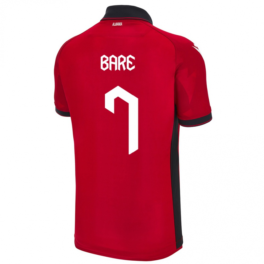 Niño Fútbol Camiseta Albania Keidi Bare #7 Rojo 1ª Equipación 24-26 Perú