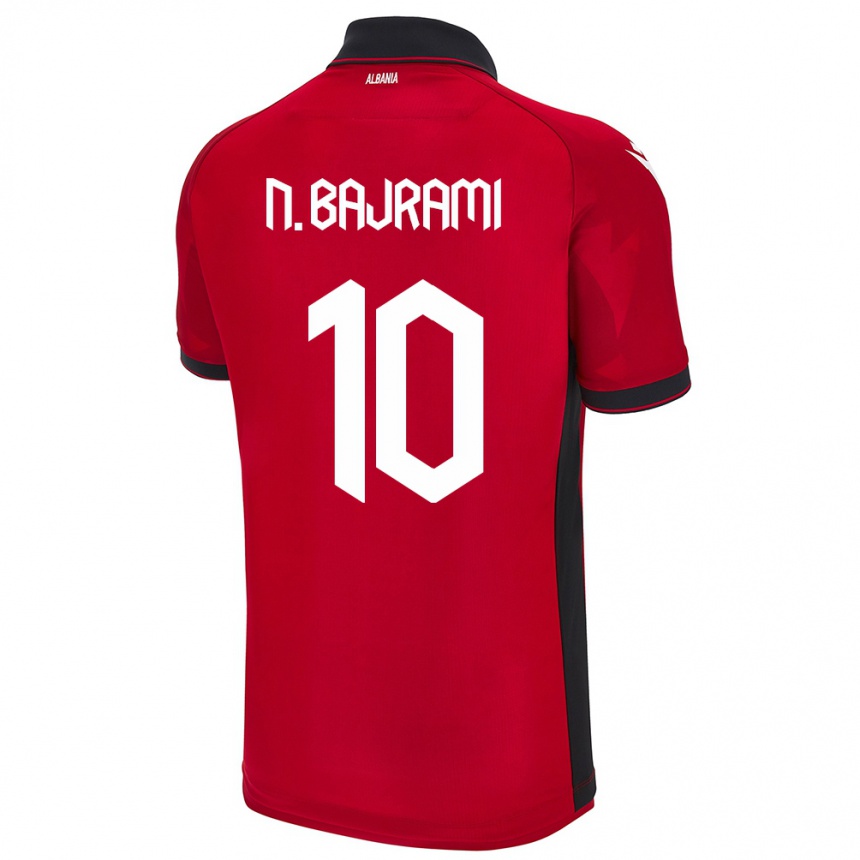 Niño Fútbol Camiseta Albania Nedim Bajrami #10 Rojo 1ª Equipación 24-26 Perú