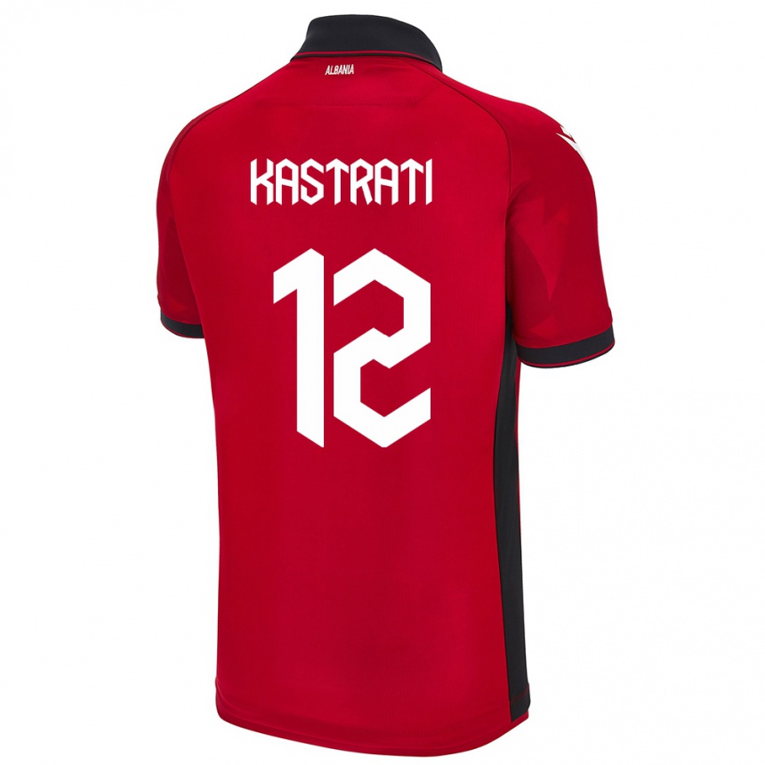 Niño Fútbol Camiseta Albania Elhan Kastrati #12 Rojo 1ª Equipación 24-26 Perú