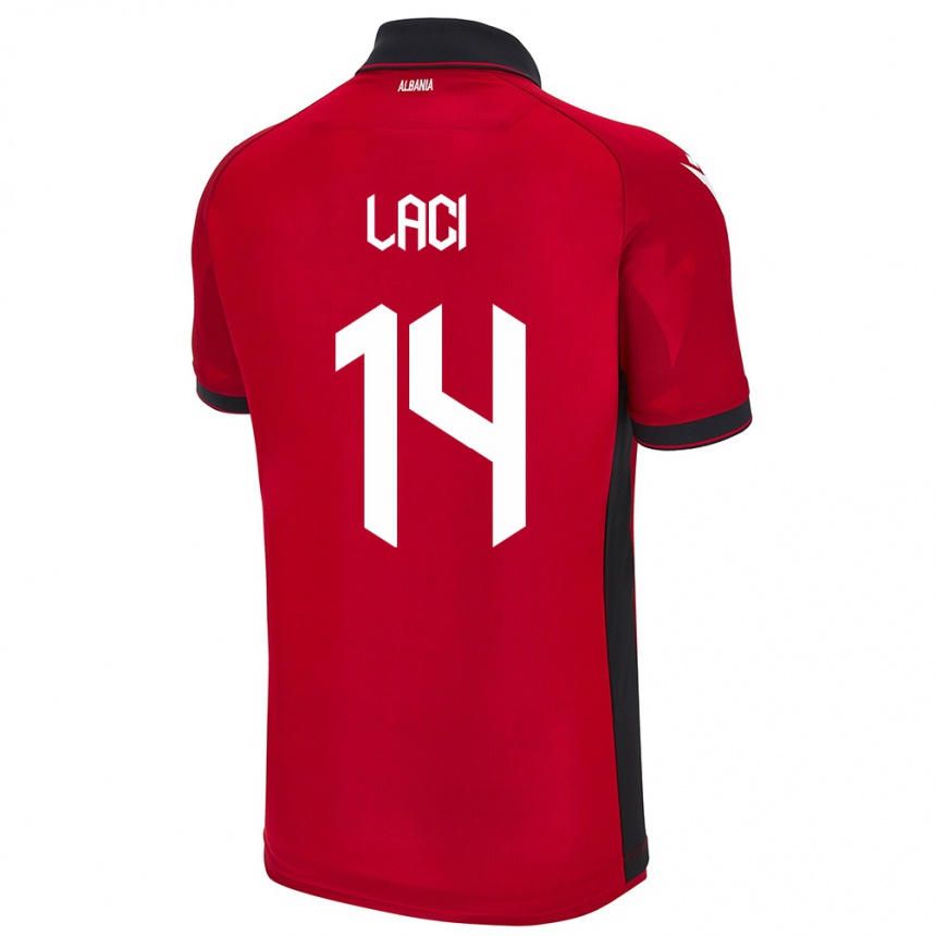 Niño Fútbol Camiseta Albania Qazim Laci #14 Rojo 1ª Equipación 24-26 Perú