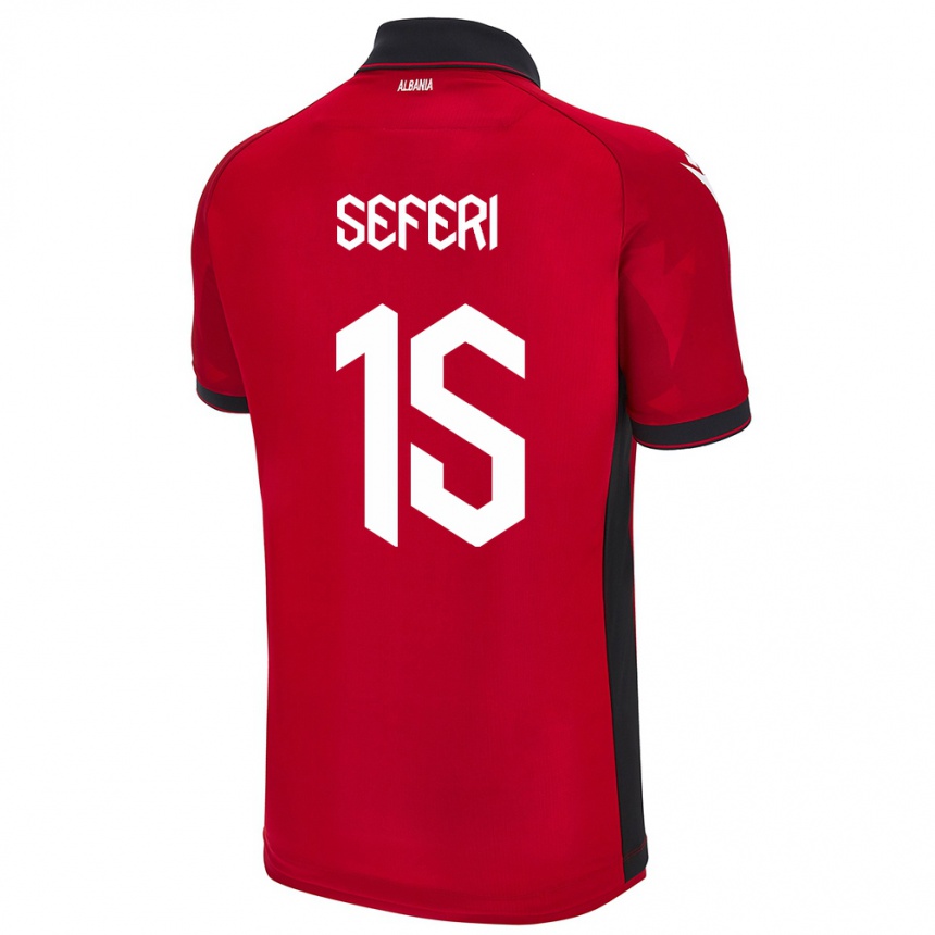 Niño Fútbol Camiseta Albania Taulant Seferi #15 Rojo 1ª Equipación 24-26 Perú