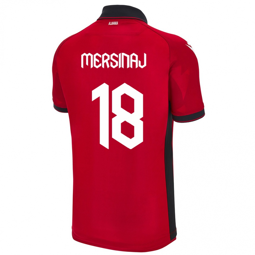 Niño Fútbol Camiseta Albania Jon Mersinaj #18 Rojo 1ª Equipación 24-26 Perú