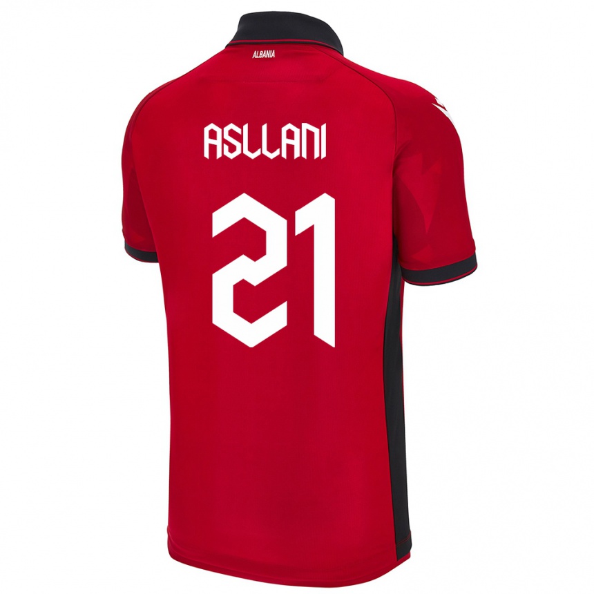 Niño Fútbol Camiseta Albania Kristjan Asllani #21 Rojo 1ª Equipación 24-26 Perú