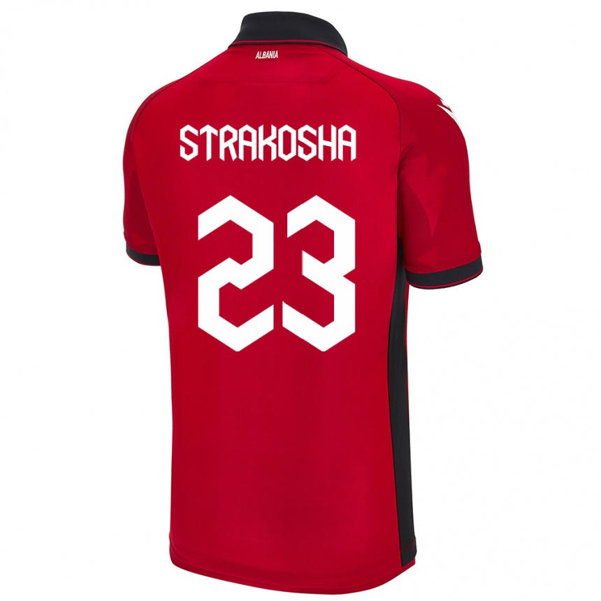 Niño Fútbol Camiseta Albania Thomas Strakosha #23 Rojo 1ª Equipación 24-26 Perú